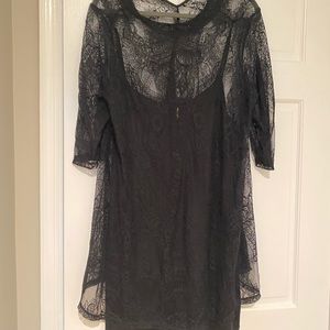 Want and Need Black Lace Dress with Slip NWOT